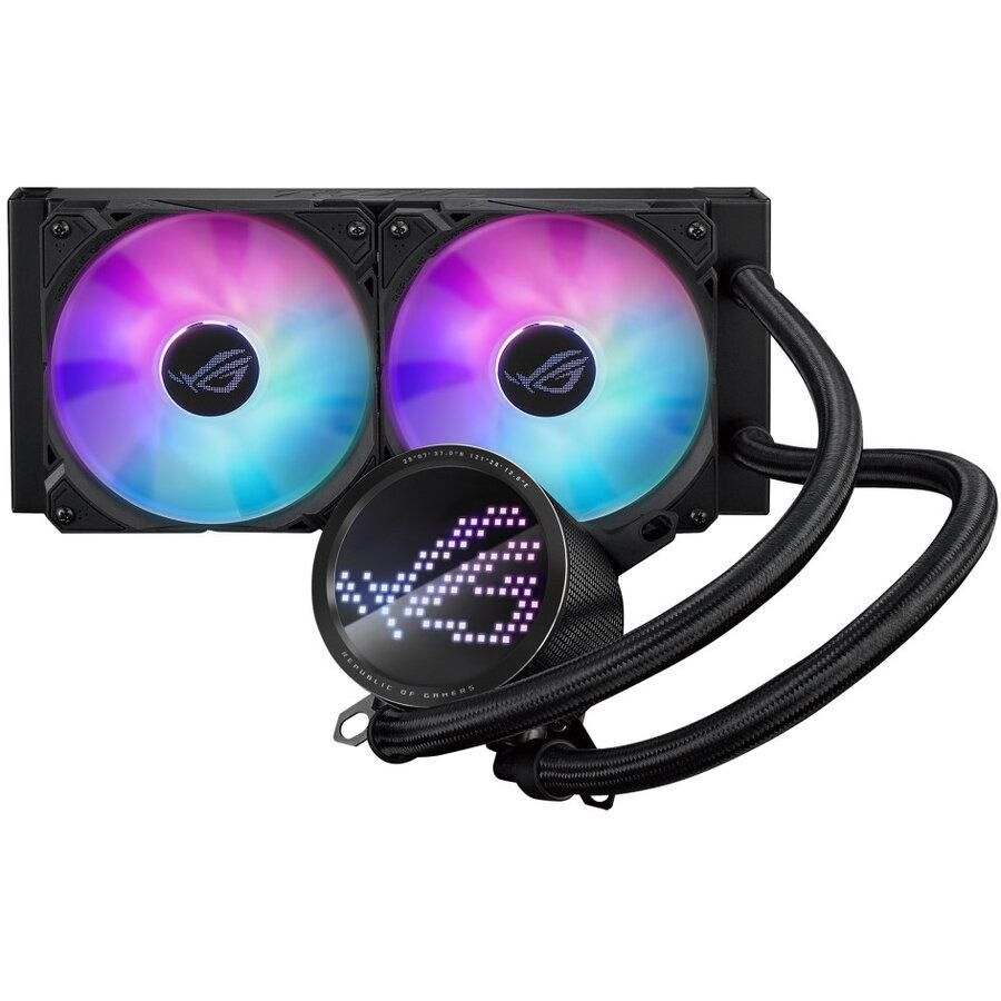 Cooler ASUS ROG Strix LC III 240 ARGB Negru, 2x Fan Slots 120mm, speed 800-2200 RPM, 36dB, Intel: LGA 1700, 1200, 115x, AMD: AM5,AM4_4