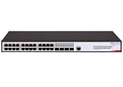 Switch Hikvision DS-3E2528-HI-24T4F: 24 × Gigabit RJ45 port,4 × Gigabit fiber optical port, capacitate: 56 Gbps, alimentare: AC：100 V～240 V AC，50/60 Hz, dimensiuni: 440.00 mm × 160.00 mm × 43.60 m, greutate: 2.1kg, instalare: rack._1