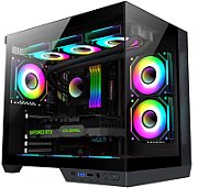 Carcasa gaming Serioux Shadow, tip  middle towe, USB2.0x+HD Audio, USB3.0, porturi rezervate pentru ventialtor: MN 2x120mm ventilatoare ARGB (incluse), spate:1x120mm ventilator RGB (inclus), sus 3x120mm/2x140mm, controler 4 porturi, drive bays: HDD de 3.5'' x2, SSd de 2.5'' x1, Sloturi PCI x 6_1