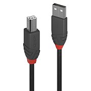 Cablu Lindy USB A la USB B Anthra Line, lungime 1m, latime de banda suportata 480Mbps, minimum band radius 16mm (0.63in), negru_1