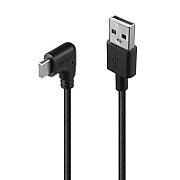 Cablu Lindy USB C 2 90°, lungime 1m, putere maxima 15W, latime de banda suportata 480Mbps, negru_1