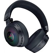 Casti Razer Kraken V4 Pro, wireless, bluetooth, cu fir, frecventa raspuns 20 Hz – 28 kHz,  conectivitate wireless: 2.4 GHz Wireless prin OLED Control Hub sau  Bluetooth 5.3,  cu fir USB-A sau 3.5mm,  microfon retractabil Razer™ HyperClear Super Wideband Mic, iluminare Razer Chroma™ RGB, autonomie_1