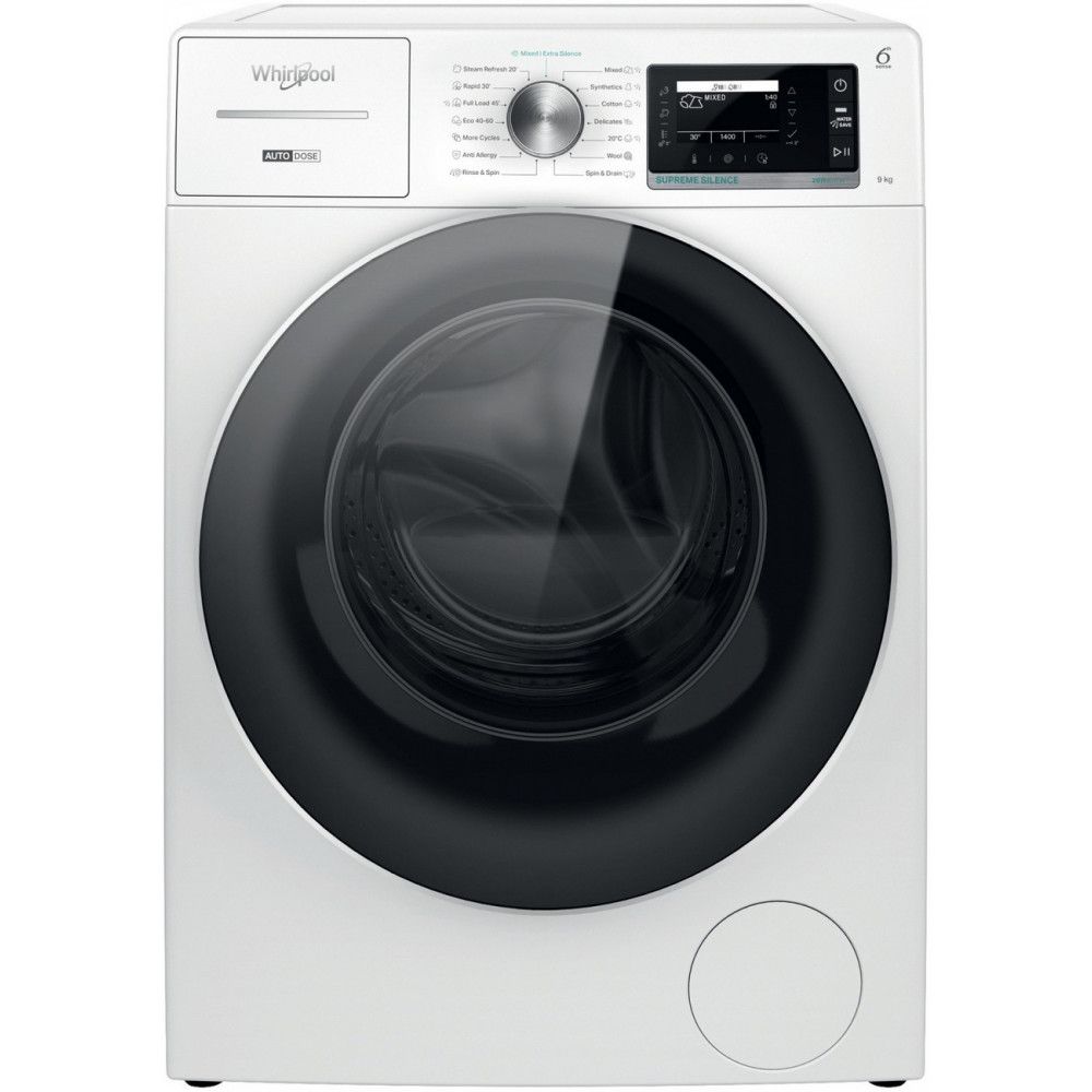 Whirlpool Washing machine | W8 99AD SILENCE EE | Energy efficiency class A | Front loading | Washing capacity 9 kg | 1400 RPM | Depth 64.3 cm | Width 59.9 cm | LCD | Steam function | Direct drive | White_2