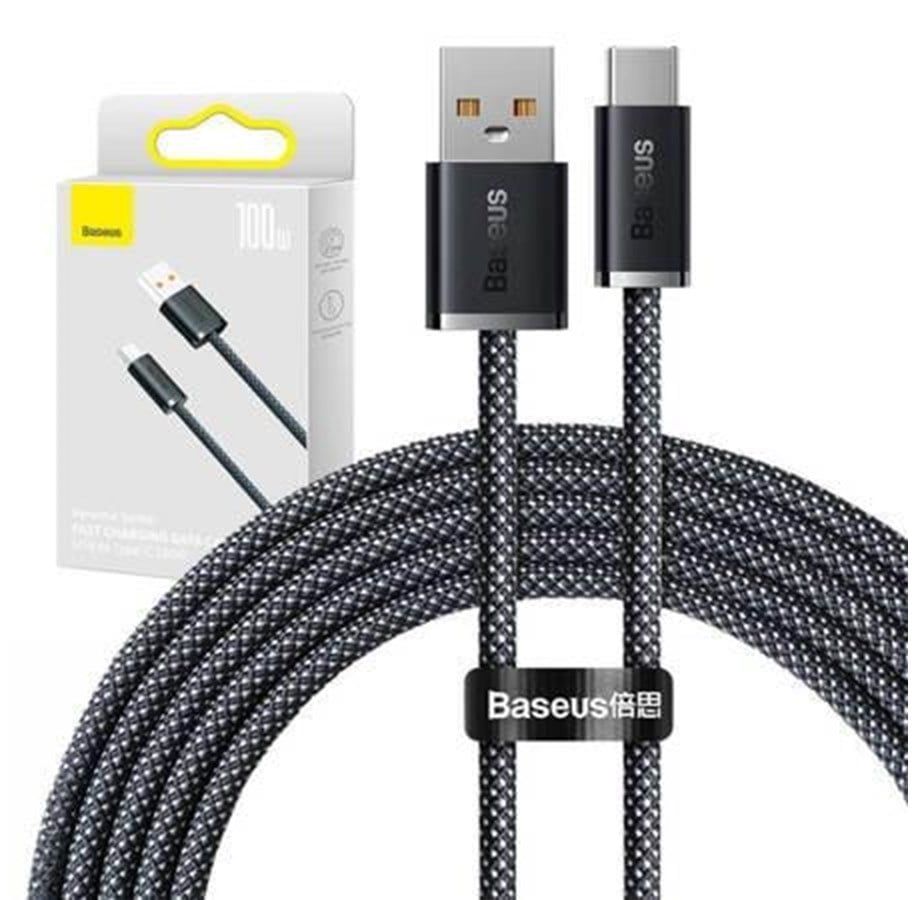 CABLU alimentare si date Baseus, Dynamic Fast Charging Data Cable pt. smartphone, USB (T) la USB Type-C (T), 100W, braided, 2m, gri,  CALD000716  (include TV 0.18lei) - 6932172607449
