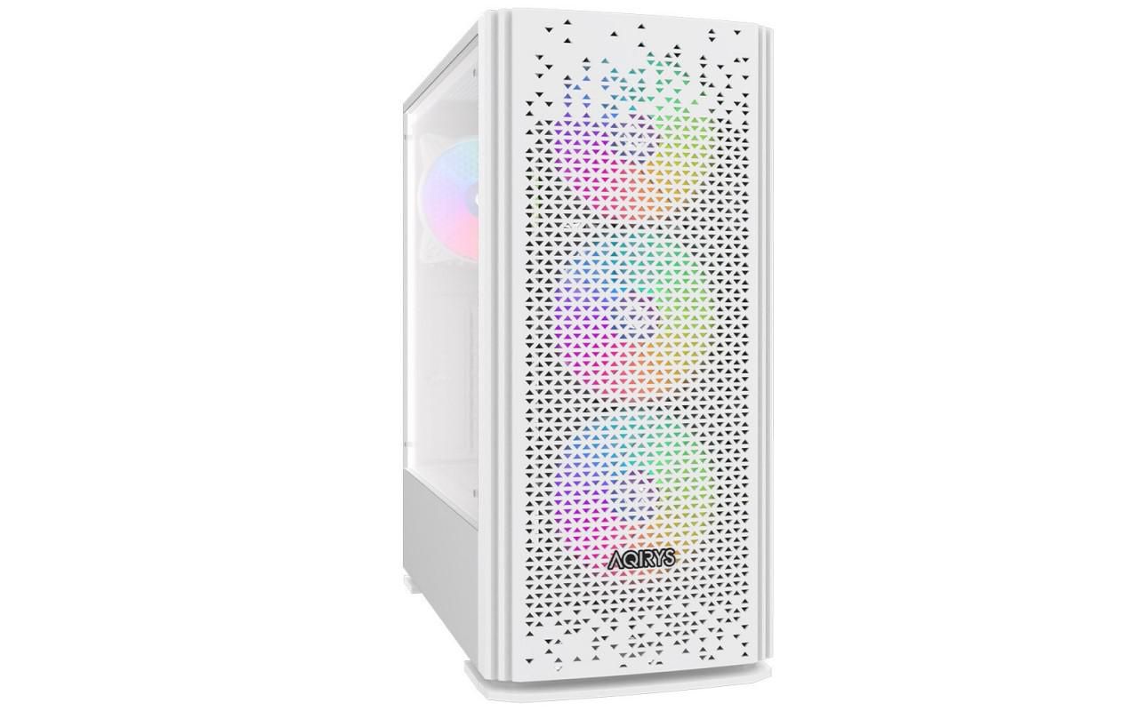 Carcasa AQIRYS Gacrux RGB Mid Tower ARGB ALB, Tempered Glass, Sloturi Expansiune 7, Drive Bays: 2x3.5