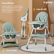 Scaun de masa 2 in 1, pliabil, verde, U-Grow_3