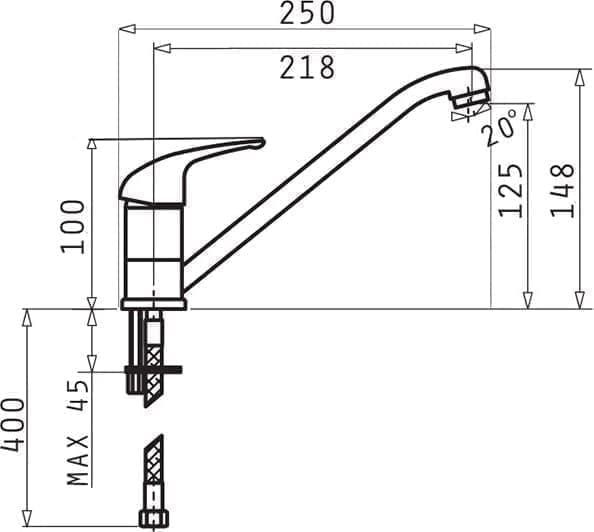 PYRAMIS ASALIA Kitchen mixer polar white_2