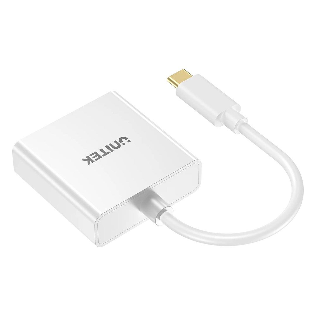 UNITEK ADATPER USB-C - DVI 1080P@60HZ WHT 15CM M/F_3