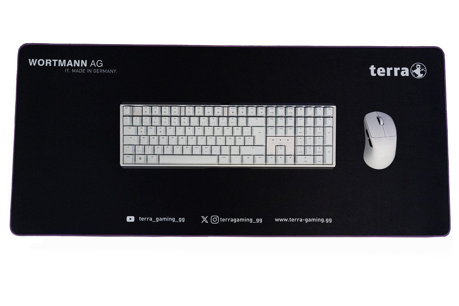 TERRA Mousepad XXL NEON Gaming black/purple lila Umkettelung, 900 x 400 x 3 mm_2