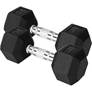 Rubberized cast iron dumbbell HEX 22.5 kg REBEL ACTIVE_1