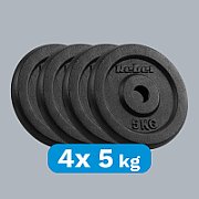 Cast iron weight set 4x5kg  bore 31mm  classic disc  REBEL ACTIVE_1