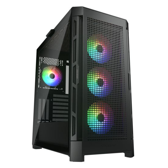 COUGAR | Case Airface Pro RGB Black | PC Case | Mid Tower / Mesh Front Panel / 4 x 120mm ARGB Fan / TG Left Panel / White