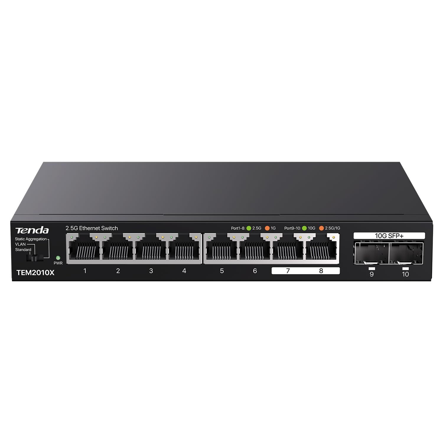 Tenda TEM2010X network switch 2.5G Ethernet (100/1000/2500) Desktop Black