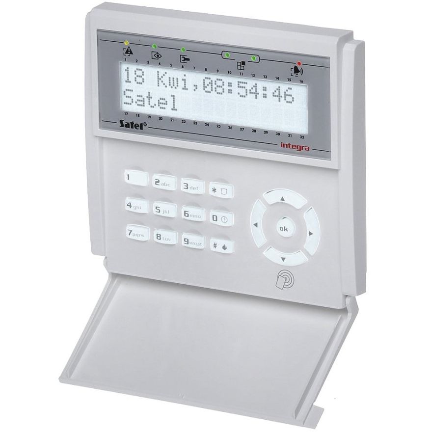 SATEL LCD keypad (white backlight  125 kHz proximity card reader) INT-KLCDR-W