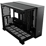 Carcasa CORSAIR 2500X Micro ATX Dual Chamber Black/Obsidian Aluminiun, Tempered Glass, mATX, Cooling Layout: Top: 3x120mm sau 2x140mm, Side: 2x120mm, Bottom: 3x120mm sau 2x140mm, Rear: 1x120mm, Expansion Slots 4, 2x2.5 SSD 2x3.5 HDD, no psu included_5