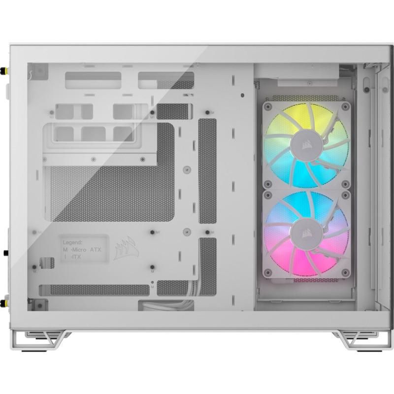 Carcasa CORSAIR iCUE LINK 2500X Micro ATX Dual Chamber White, Tempered Glass, mATX, Cooling Layout: Top: 3x120mm sau 2x140mm, Side: 2x120mm, Bottom: 3x120mm sau 2x140mm, Rear: 1x120mm, Expansion Slots 4, 2x2.5 SSD 2x3.5 HDD, no psu included_3