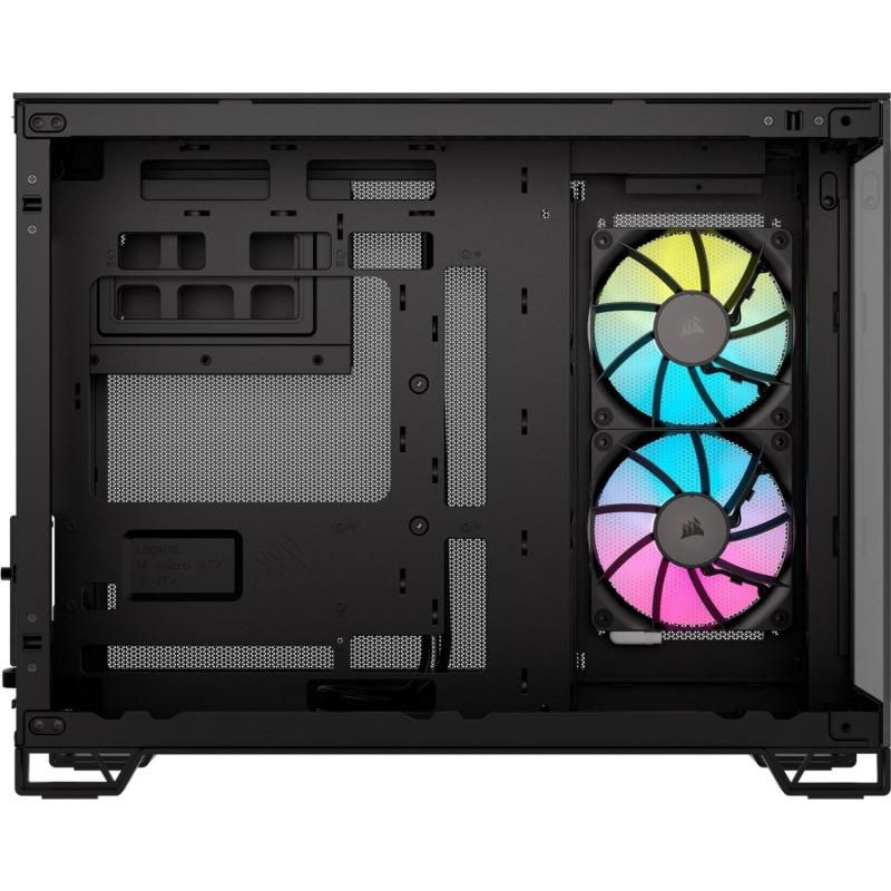 Carcasa CORSAIR iCUE LINK 2500X Micro ATX Dual Chamber Black, Tempered Glass, mATX, Cooling Layout: Top: 3x120mm sau 2x140mm, Side: 2x120mm, Bottom: 3x120mm sau 2x140mm, Rear: 1x120mm, Expansion Slots 4, 2x2.5 SSD 2x3.5 HDD, no psu included_4