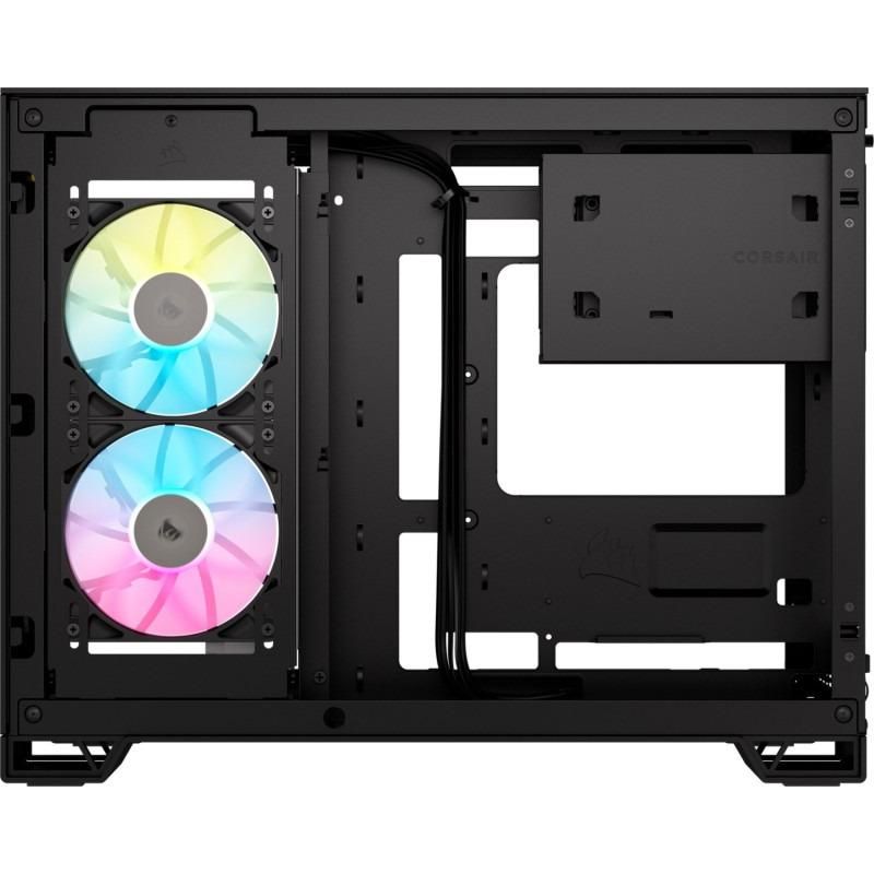 Carcasa CORSAIR iCUE LINK 2500X Micro ATX Dual Chamber Black, Tempered Glass, mATX, Cooling Layout: Top: 3x120mm sau 2x140mm, Side: 2x120mm, Bottom: 3x120mm sau 2x140mm, Rear: 1x120mm, Expansion Slots 4, 2x2.5 SSD 2x3.5 HDD, no psu included_5