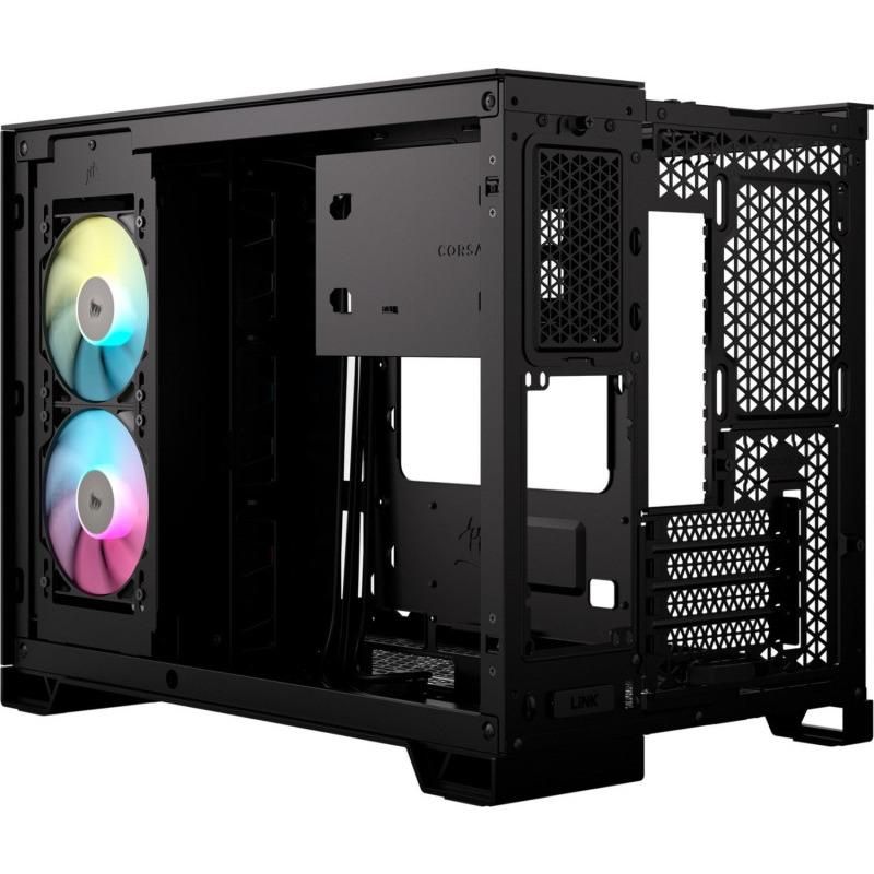 Carcasa CORSAIR iCUE LINK 2500X Micro ATX Dual Chamber Black, Tempered Glass, mATX, Cooling Layout: Top: 3x120mm sau 2x140mm, Side: 2x120mm, Bottom: 3x120mm sau 2x140mm, Rear: 1x120mm, Expansion Slots 4, 2x2.5 SSD 2x3.5 HDD, no psu included_10