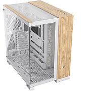 Carcasa CORSAIR 6500X Mid-Tower Dual Chamber E-ATX WHITE/BAMBOO WOOD Tempered Glass, Cooling Layout -fata: none, sus: 3x120mm sau 3x140mm, lateral: 3x120mm, jos: 3x120mm sau 3x140mm, spate: 1x120mm sau 1x140mm Compatibilitate Radiator -fata: none, sus: 360mm 280mm 240mm, lateral: 360mm 240mm, jos_1