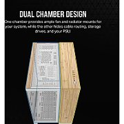 Carcasa CORSAIR 6500X Mid-Tower Dual Chamber E-ATX WHITE/BAMBOO WOOD Tempered Glass, Cooling Layout -fata: none, sus: 3x120mm sau 3x140mm, lateral: 3x120mm, jos: 3x120mm sau 3x140mm, spate: 1x120mm sau 1x140mm Compatibilitate Radiator -fata: none, sus: 360mm 280mm 240mm, lateral: 360mm 240mm, jos_4