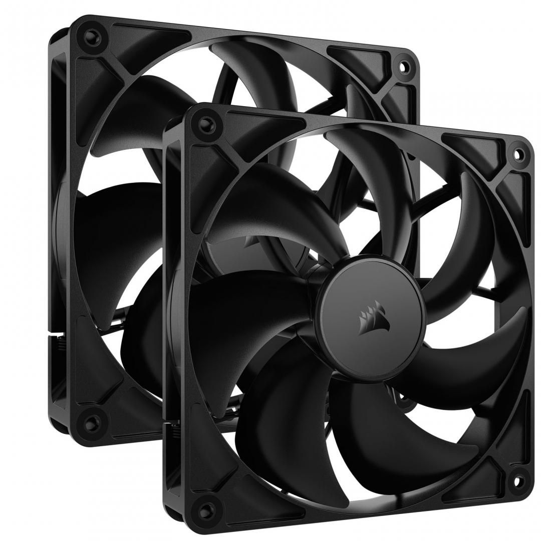 Ventilatoare Carcasa CORSAIR RS140 2x140mm NEGRU, viteza 0.330-1700 RPM +/- 10%, Airflow: 14.6-95.5 CFM, Presiune Statica: 0.11-3.46 mm-H2O, Nivel de zgomot: 10-36dBA