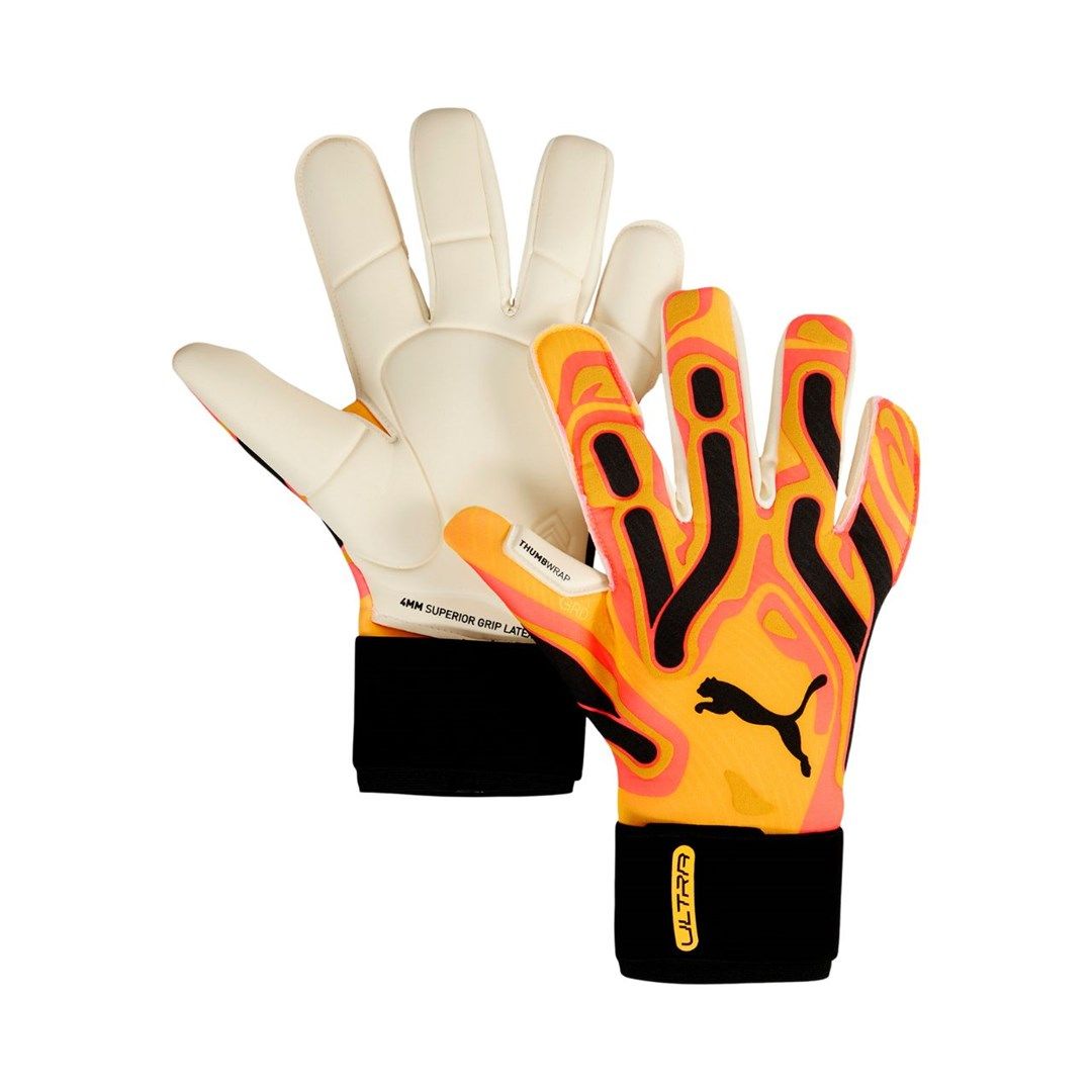 Rękawice bramkarskie Puma Ultra Ultimate Hybrid Sun pomarańczowe 41858 09 7 5
