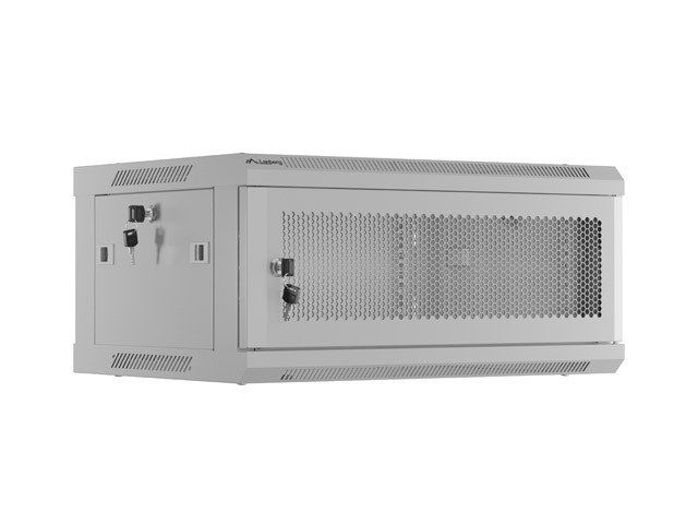 WALL-HUNG RACK CABINET 19  4U 600X450 GREY PERFORATED DOOR LANBERG (FLAT PACK)