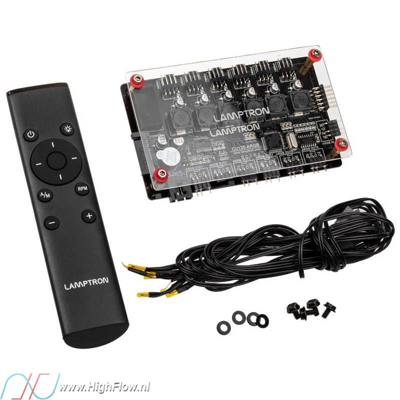 Lamptron CU135 Fan Controller + RGB Controller with Display  ARGB - Black