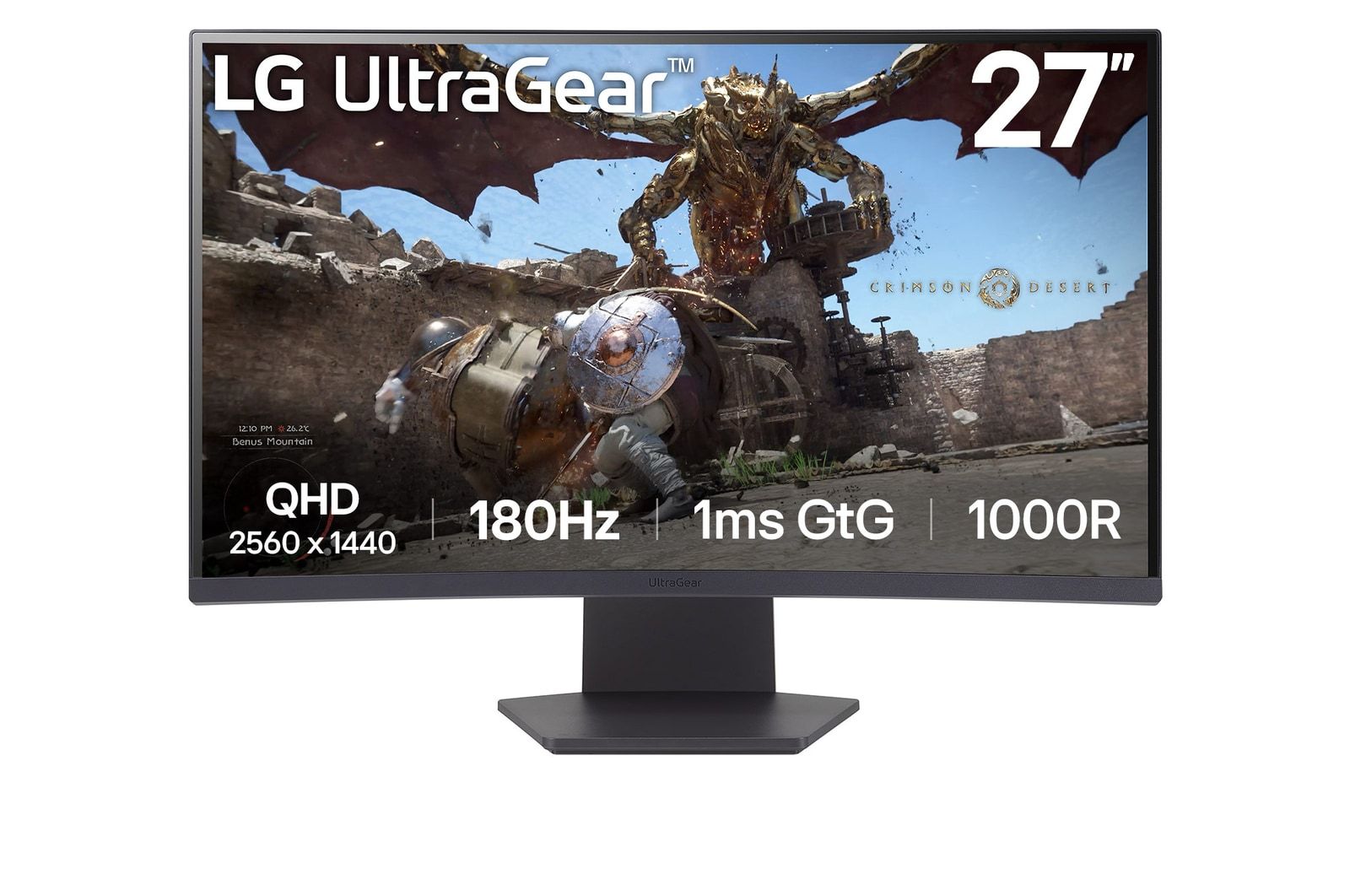Monitor 27 inch LG 27GS60QC-B 2560 x 1440, 180 Hz
