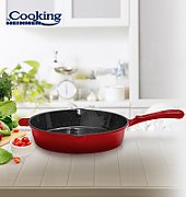 TIGAIE FONTA EMAILATA 26x5CM, RED LINE, COOKING BY HEINNER