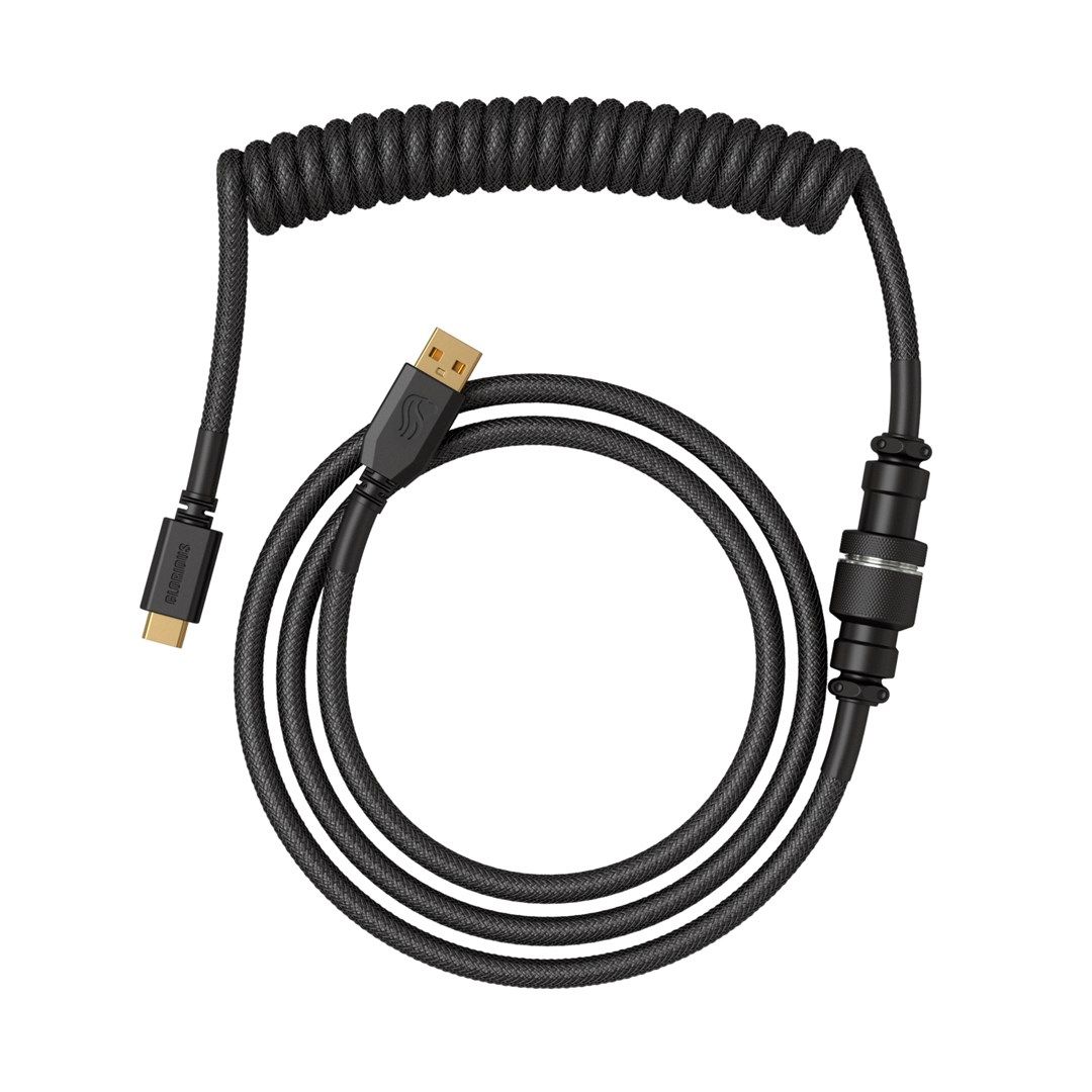 Glorious GMMK Coiled Cable Phantom Black  Spiralkabel  USB-C/USB-A  black