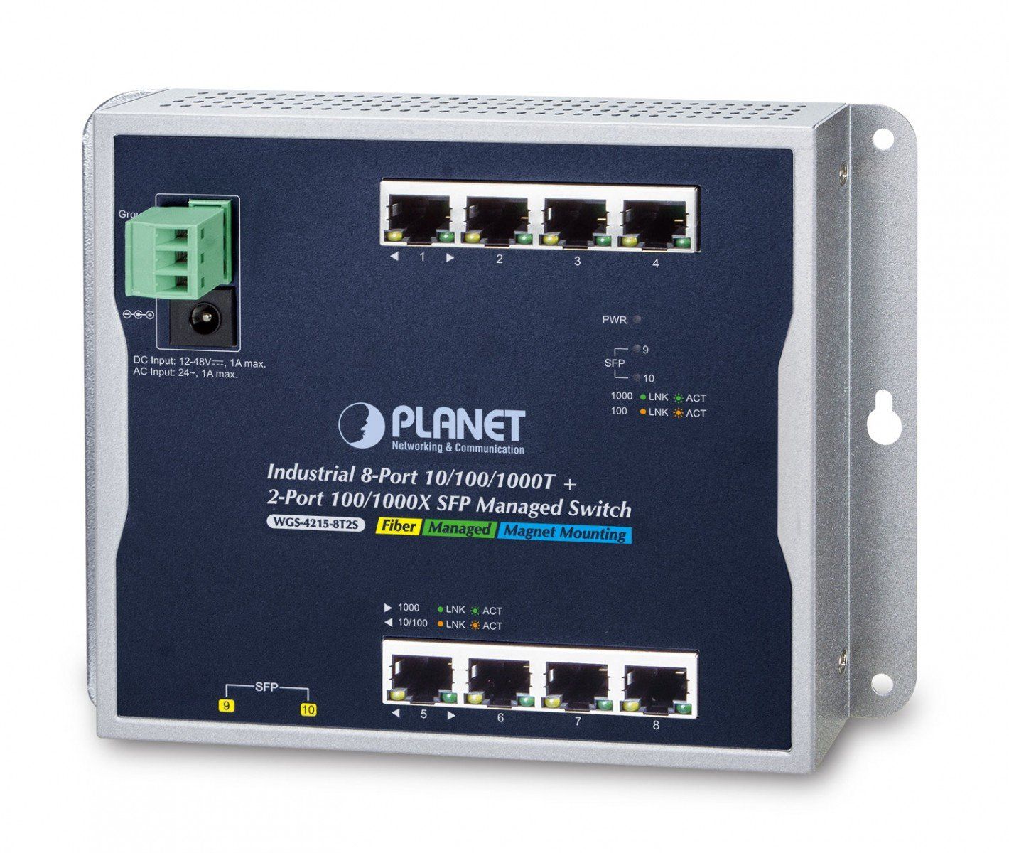 Switch Planet WGS-4215-8T2S, 8 porturi 10/100/1000 Mbps