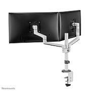Brat dublu monitor Neomounts DS60-425WH2 pentru display-uri cu diagonale 17 -27 , sistem de prindere VESA 75x75~100x100, greutate maxima suportata 8 - per ecrankg, tilt +90°, -30°, swivel +90°, -90°, rotate +360°, distanta fata de perete 128-460mm inaltime reglabila manual 295-607mm culoare alb