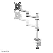 Brat monitor Neomounts DS60-425WH1 pentru display-uri cu diagonale 17 -27 , sistem de prindere VESA 75x75~100x100, greutate maxima suportata 8kg, tilt +90°, -30°, swivel +90°, -90°, rotate +360°, distanta fata de perete 128-459mm inaltime reglabila manual 275-555mm culoare alb. Garantie 5 ani