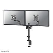 Brat dublu monitor Neomounts DS60-425BL2 pentru display-uri cu diagonale 17 -27 , sistem de prindere VESA 75x75~100x100, greutate maxima suportata 8 - per ecrankg, tilt +90°, -30°, swivel +90°, -90°, rotate +360°, distanta fata de perete 128-460mm inaltime reglabila manual 295-607mm culoare