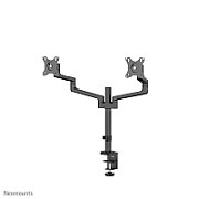 Brat dublu monitor Neomounts DS60-425BL2 pentru display-uri cu diagonale 17 -27 , sistem de prindere VESA 75x75~100x100, greutate maxima suportata 8 - per ecrankg, tilt +90°, -30°, swivel +90°, -90°, rotate +360°, distanta fata de perete 128-460mm inaltime reglabila manual 295-607mm culoare