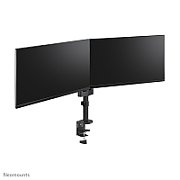 Brat dublu monitor Neomounts DS60-425BL2 pentru display-uri cu diagonale 17 -27 , sistem de prindere VESA 75x75~100x100, greutate maxima suportata 8 - per ecrankg, tilt +90°, -30°, swivel +90°, -90°, rotate +360°, distanta fata de perete 128-460mm inaltime reglabila manual 295-607mm culoare