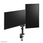 Brat dublu monitor Neomounts DS60-425BL2 pentru display-uri cu diagonale 17 -27 , sistem de prindere VESA 75x75~100x100, greutate maxima suportata 8 - per ecrankg, tilt +90°, -30°, swivel +90°, -90°, rotate +360°, distanta fata de perete 128-460mm inaltime reglabila manual 295-607mm culoare