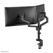 Brat dublu monitor Neomounts DS60-425BL2 pentru display-uri cu diagonale 17 -27 , sistem de prindere VESA 75x75~100x100, greutate maxima suportata 8 - per ecrankg, tilt +90°, -30°, swivel +90°, -90°, rotate +360°, distanta fata de perete 128-460mm inaltime reglabila manual 295-607mm culoare