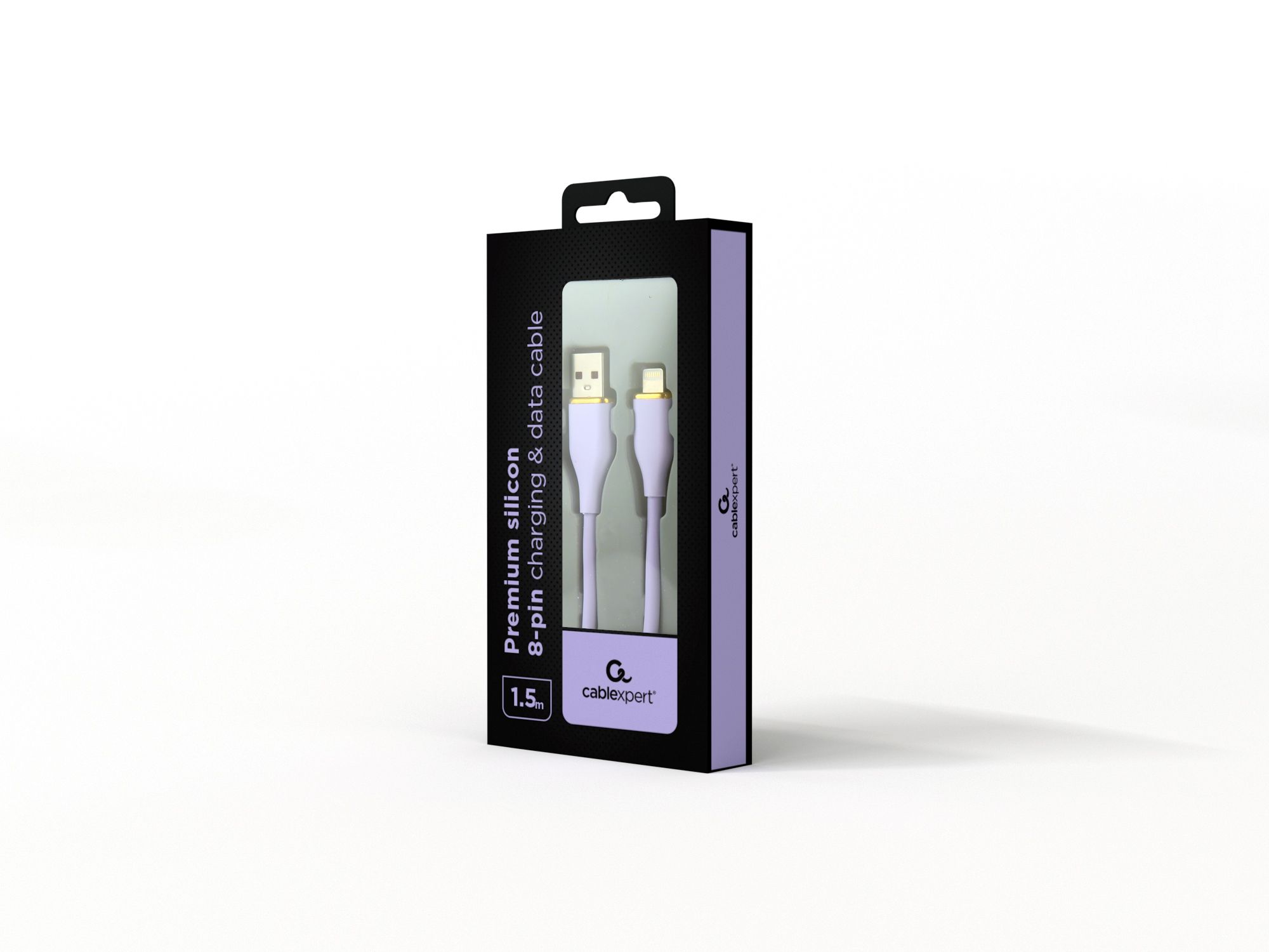 GEMBIRD Premium silicon 8-pin cable charging and data cable 1.5 m Violet