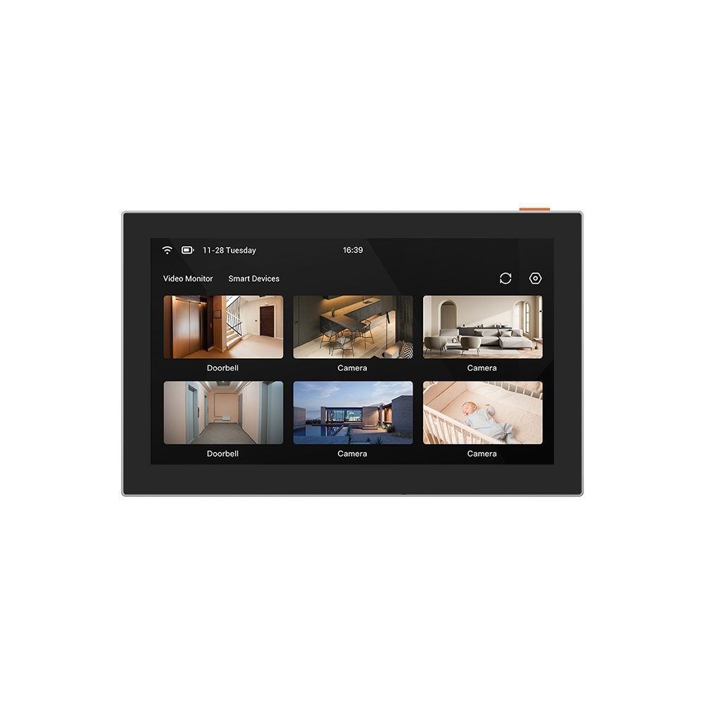 Ecran smart 7'' wireless Ezviz SD7, rezolutie: 1024 × 600, capacitate baterie: 4600 mAh, microfon si difuzor incorporat, wireless: IEEE802.11b, 802.11g, 802.11n, fregventa: 2.4 GHz ~ 2.4835 GHz, dimensiuni: 180.3 × 111.6 × 15.6 mm
