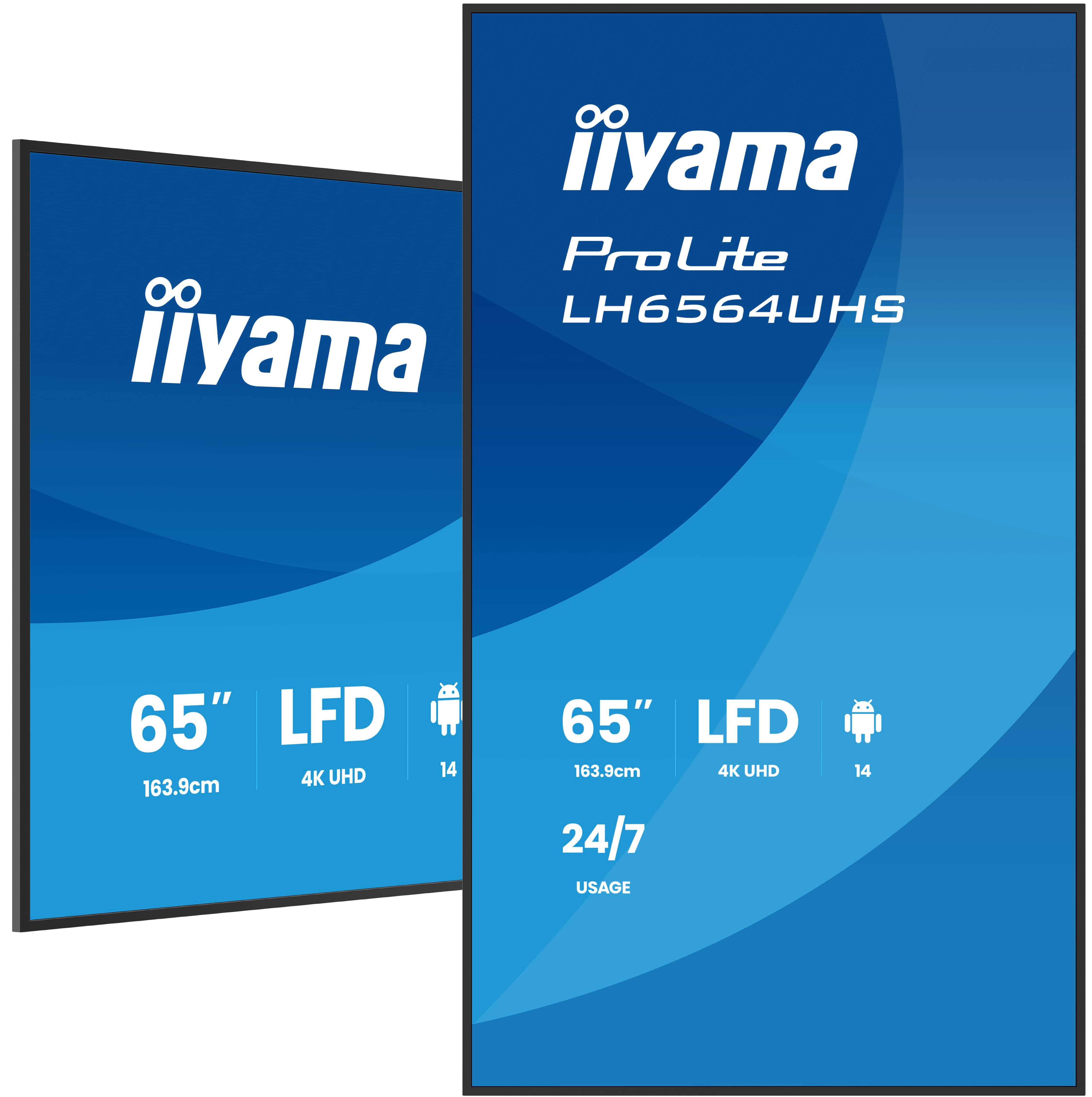 Monitor 65 inch IIyama LH6564UHS-B1AG 3840 x 2160