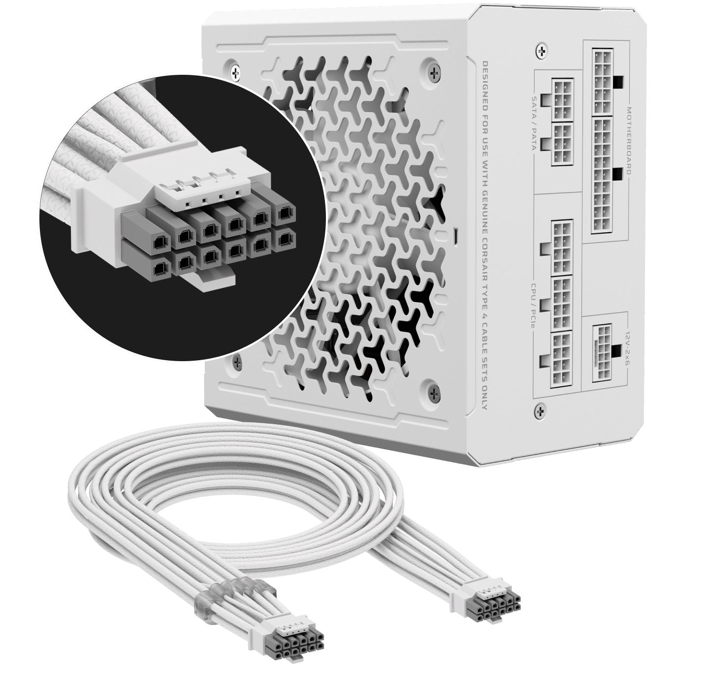 RM750e, 750W, 80+ Gold, ATX 3.1, Full Modulara, Alb