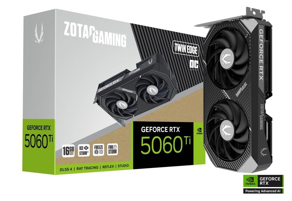 Placa video ZOTAC GeForce RTX 5060 Ti Twin Edge OC 16 GB GDDR7 128 bit