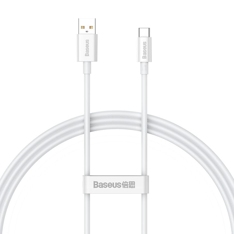 CABLU alimentare si date Baseus Superior, Fast Charging Data Cable pt. smartphone, USB la USB Type-C 100W, 1m, alb  P10320102214-01  (timbru verde 0.08 lei) - 6932172631932