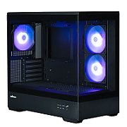CARCASA Zalman  P30 v2 , mini tower, gaming, fara sursa, suporta 9xfan, 3xfan inclus, PSU shroud, USB Type-C x 1, USB 3.1 gen1 x 1, audio+mic, 5 sloturi expansiune, negru,  P30 Black V2  (timbru verde 0.24lei)