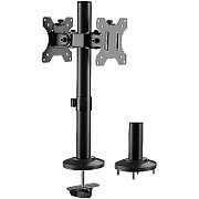 SUPORT de birou LOGILINK, pt 2 TV/monitor plat, curbat, diag. max 32 inch, rotatie, inclinare, pivotare, verticala, max 8 Kg x 2, negru,  BP0109 