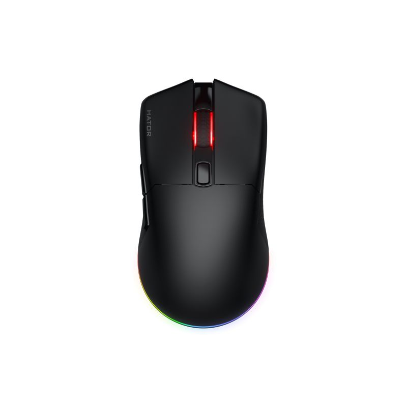 Mouse gaming wireless Hator Pulsar 3, polling rate pana la 1000Hz, senzor Optical PixArt PMW 3311, rezolutie maxima 12000 DPI, switch HATOR® Optical 100M, iluminare RGB 16.8M culori, side switch Kailh 3M, durata de viata baterie in wireless mode pana la 100 de ore, negru
