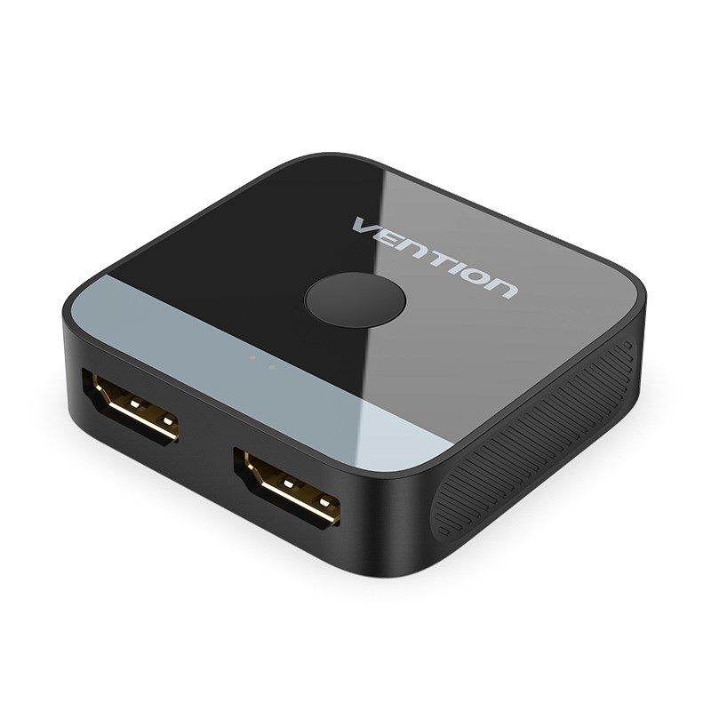Switch video Vention, HDMI(M) la 2 x HDMI(M), rezolutie maxima 4K la 60Hz, conectori auriti, dublu sens, invelis acrilic si ABS, negru,  AKOB0  (timbru verde 0.18lei) -  6922794769076